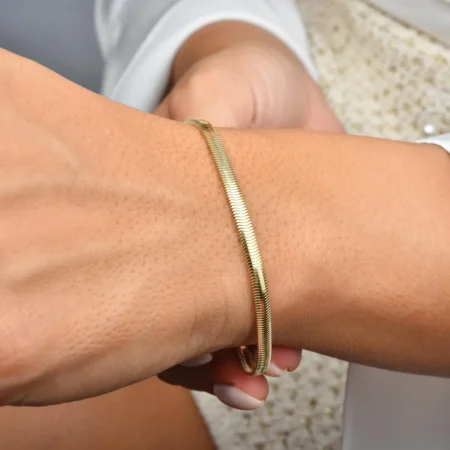 14k Gold Fine Jewelry Straight Chain Chevron Bracelet