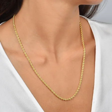 Rope Chain Necklace / 14k Solid Gold Rope Chain 2.25MM / Twisted Chain Necklace / Rope Gold Chain / Dainty Rope Necklace / Twisted Necklace