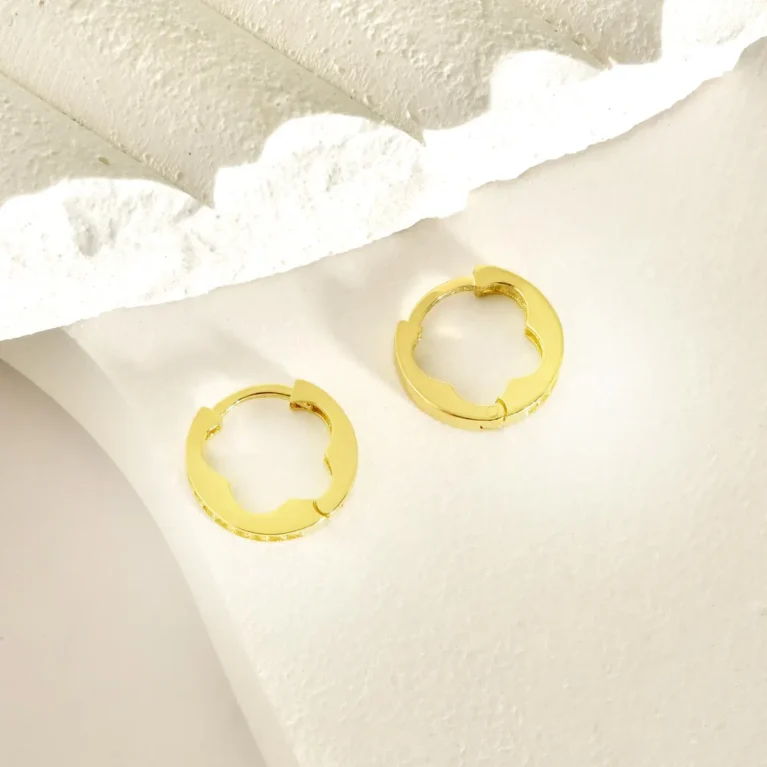 Hoop Earrings in 14K Solid Gold & Diamond – Diamond Huggies, Tiny 12mm Hoop Earrings, Perfect Valentine’s Day Gift